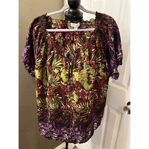 Dressbarn Plus Size Blouse‎ 1X Multicolor